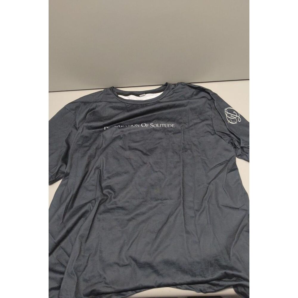 Black Graphic Letter Crew Neck T Shirt